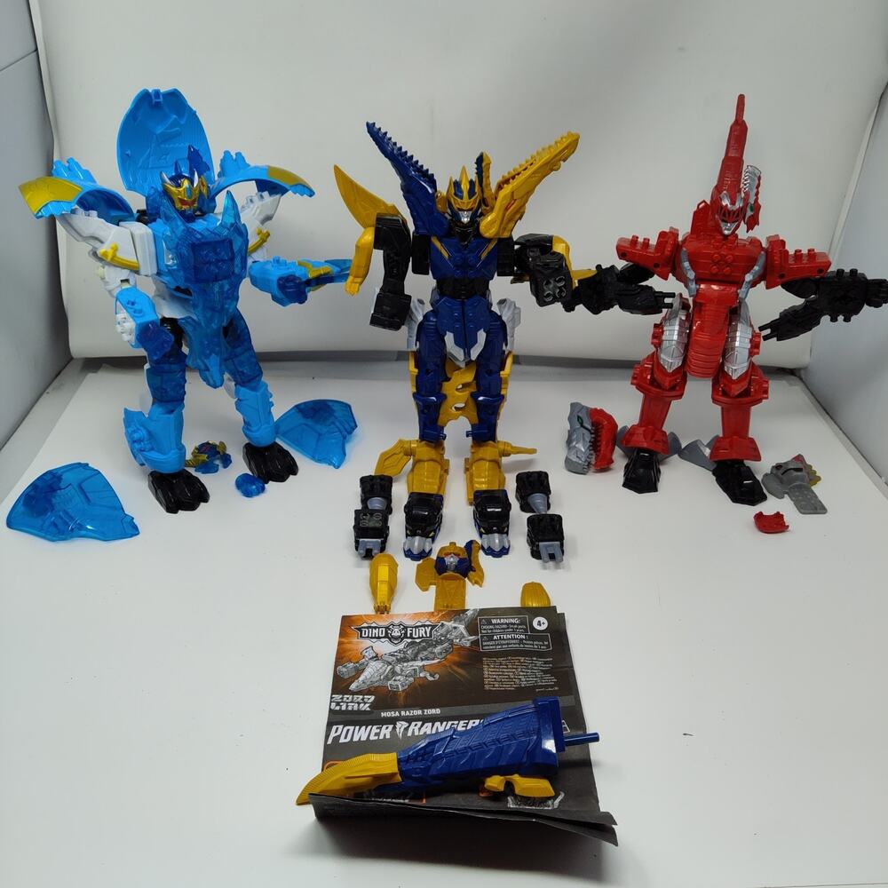 Power Rangers Dino Fury Zord Link Transforming Action Figures Collection